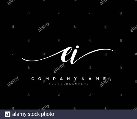 EI Letter initial handwriting logo vector. Stock Vector Ei Logo, Handwriting Logo, Handwritten Logo, Handwritten Letters, Public Domain Images, Vector Stock, Monogram Logo, Signature Logo, Vector Logo