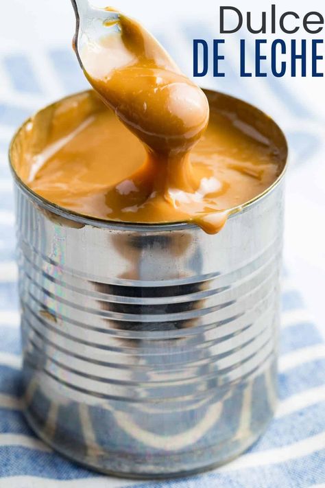 Elevate your desserts with homemade dulce de leche! This easy recipe only requires sweetened condensed milk and a bit of patience. Whether you prefer stovetop, oven, or even an Instant Pot method, this guide will show you how to make this rich, caramel-like sauce that’s perfect for so many treats. Caramel Condensed Milk Recipes, Caramel Sauce Sweetened Condensed Milk, Condensed Milk Sauce, Caramel From Sweetened Condensed Milk, Cheesecake Sauce, Sweetened Condensed Milk Caramel, Condensed Milk Caramel, Blue Jean Chef, How To Make Caramel