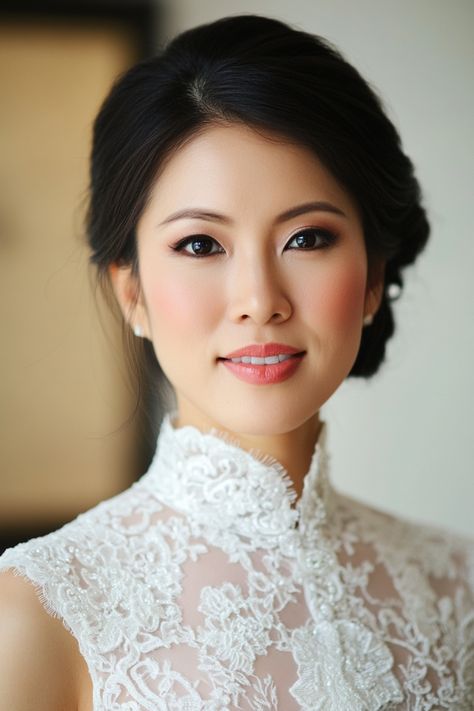 Planning your wedding hair doesn’t have to be stressful. Check out these 60+ easy bridal hair ideas perfect for every style and length! Find your dream look here. #bridalhair #weddinghairstyle #easybridalhair Asian Bride Hair, Easy Bridal Hair, Asian Wedding Hairstyles, Bridal Hair Updo With Veil, Simple Bridal Hairstyle, Curly Bridal Hair, Asian Bridal Hair, Sparkly Hair Accessories, Bridal Hair Ideas