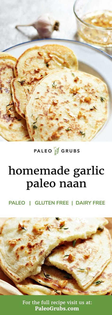 Paleo Naan, Garlic Naan Bread, Pain Naan, Paleo Cookbook, Bread Quick, Garlic Naan, Paleo Bread, Paleo Baking, Resep Diet