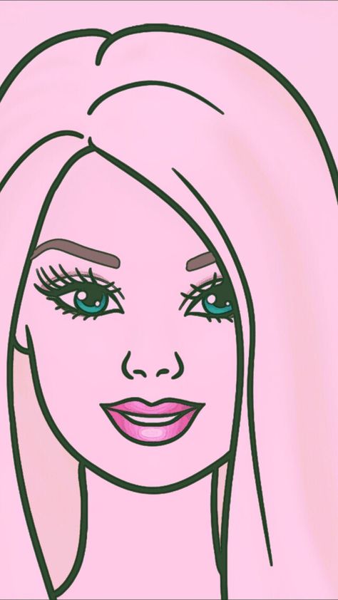 Barbie Painting Ideas, Barbie Stencil, Barbie Vlogs, Barbie Painting, Disney Phone Backgrounds, Barbie Drawings, Barbie Bday, Girly Backgrounds, Barbie Party Decorations