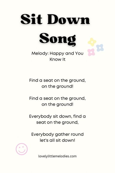 Social Emotional Activities Preschool Circle Time, Pre K Circle Time Songs, Sit Down Songs Preschool, Preschool Listening Songs, Talking Piece For Circle Time, Daycare Songs Circle Time, Two Year Old Circle Time Ideas, Circle Time Transition Songs, Two Year Old Classroom Ideas Circle Time