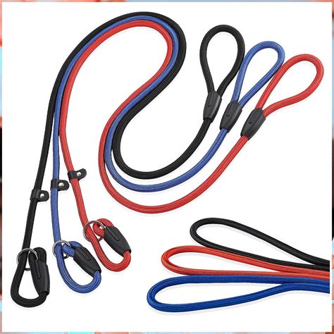 FOVRLZSE 3pcs Slip Lead Dog Leash,Strong Nylon Rope Leash,Training Leash for Large Medium and Small Dogs Rope Leash, Leash Training, Dog Leashes, Dog Lead, Dog Leads, Outdoor Dog, Small Breed, Pet Supplies Dog, Dog Leash