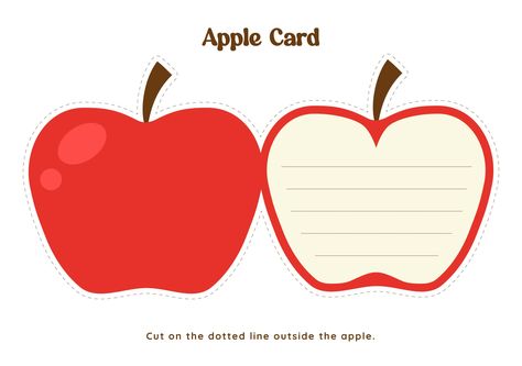 Apple Name Tags Free Printable, Apple For Teacher Printable, Apple Tree Printable, Picture Of Apple Card, Apple Tree Card, Apple Template, Apple Birthday, Apple Notes, Apple Stickers