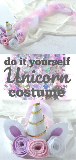 Simple Diy Costumes, Toddler Unicorn Costume, Baby Unicorn Costume, Easy Diy Costume, Diy Unicorn Costume, Diy Unicorn Headband, Girl Unicorn Costume, Unicorn Costume Kids, Unicorn Halloween Costume