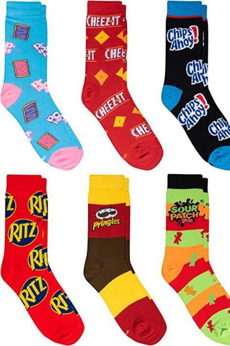 Crazy Socks, Snack & Junk Food Themes, Fun Silly Novelty Crew, Large, Fun 8 Pack Crazy Socks Boys, Swedish Fish Candy, Food Socks, Dippin Dots, Food Candy, Sock Lovers, Fun Socks, Sour Patch Kids, Sock Packs