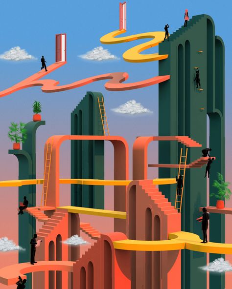 Tishk Barzanji, Wallpaper Architecture, The Emotions, Futuristic Art, Art Curator, Architecture Illustration, Retro Futuristic, Retro Futurism, Surreal Art