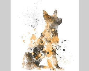 German Shepherd Quotes, Shepherd Art, German Shepherd Art, Puppy Art, Dog Print Art, Print Illustration, Dog Illustration, Working Dogs, German Shepherd Dogs