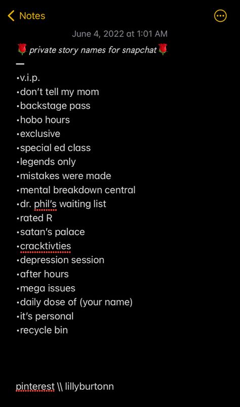 #snapchat #aesthetic #instagram #inspiration #tiktok #ideas #privatestorynames #snapchatideas #snap Girly Private Story Names, Snapchat Public Profile Aesthetic, Snapchat Names For Yourself, Sfs Ideas For Snapchat, How To Make Your Snapchat Aesthetic, Aesthetic Name Ideas For Instagram, Public Profile Snap Ideas, Instagram Avatar Ideas, Snapchat Public Profile Bio Ideas