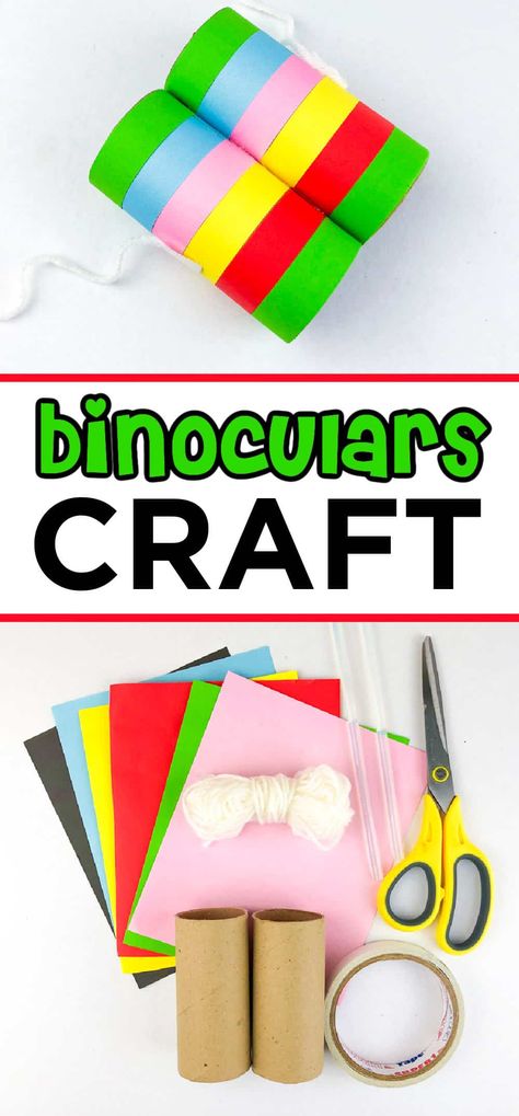 Unlock your child's imagination with our Toilet Paper Roll Binoculars Craft - a fun and eco-friendly DIY project for adventurous playtime. Toilet Paper Roll Binoculars, Paper Roll Binoculars, Binoculars Craft, Camp Kindergarten, Binocular Craft, Easy Dyi, Diy Toilet Paper, Binoculars For Kids, Eco Friendly Diy