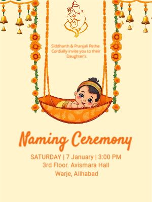 Name Ceremony, Ceremony Template, Naming Ceremony Invitation, Indian Ceremony, Cradle Ceremony, Baby Naming, Ceremony Invitation, Wedding Dresses Men Indian, Edit Template