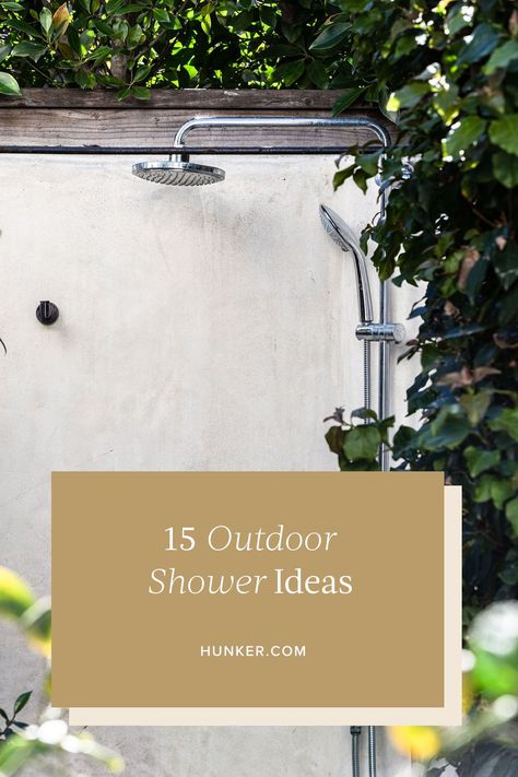 Here are our top outdoor shower ideas. There are plenty of outdoor shower options available in a wide range of price points. #hunkerhome #outdoorshower #outdoorshowerideas #outdoorshowerinspo Outdoor Shower Hardware, Outdoor Shower Wall Ideas, Outdoor Shower Inspiration, Shower Options, Outdoor Shower Ideas, Outdoor Shower Fixtures, Living In Luxury, Outdoor Shower Enclosure, Shower Door Hardware