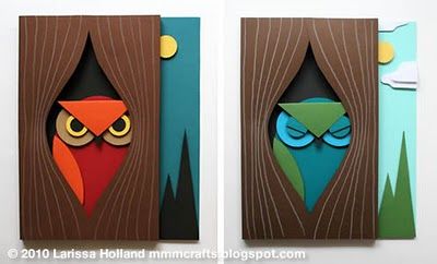 Paper craft owls. Kirigami Patterns, Owl Templates, Owl Tutorial, Owl Punch, Carte Halloween, Paper Owls, Folding Origami, Owl Card, Summer Crafts For Kids