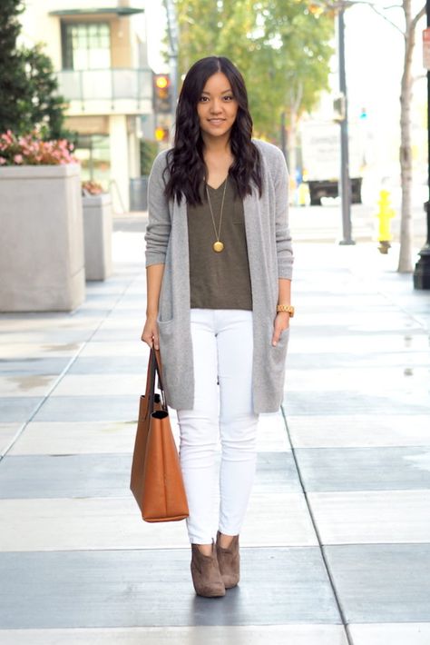 5 Outfits With a Grey Cardigan – Putting Me Together Teacher's Outfits, Grey Cardigan Outfit, Women Cardigan Outfit, Fall Business Outfits, Gray Shirt Outfit, Cardigan Outfit Spring, Outfits With Grey Cardigan, Cardigan Fall Outfit, 40 Women