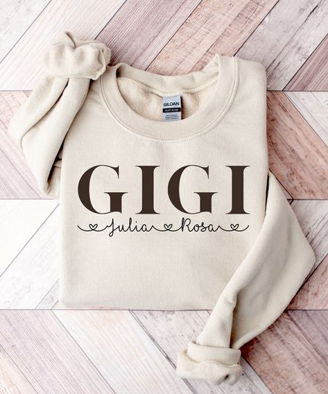 Gigi Gifts, Nana Sweatshirt, Gigi Gift, Gigi Shirts, Bonus Dad Gifts, Great Grandma Gifts, Grandma Sweatshirt, Measure Yourself, Sweatshirt Details