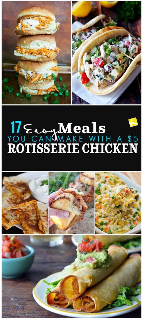 Rotisserie Chicken Uses, Make With Rotisserie Chicken, Rotisserie Recipes, Chicken Salad Wrap, Leftover Rotisserie Chicken, Tasty Meals, Semi Homemade, Quick Dinners, Lunch Food