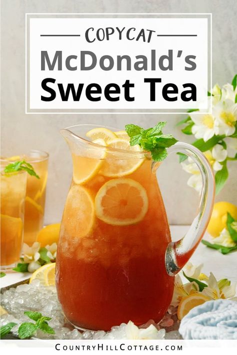 Mcdonald's Sweet Tea Recipe, Homemade Sweet Tea, Mcdonalds Sweet Tea, Sweet Tea Recipe, Iced Tea Recipes Homemade, Sweet Tea Recipes, Iced Drinks Recipes, Tea Drink Recipes, Drink Recipes Nonalcoholic