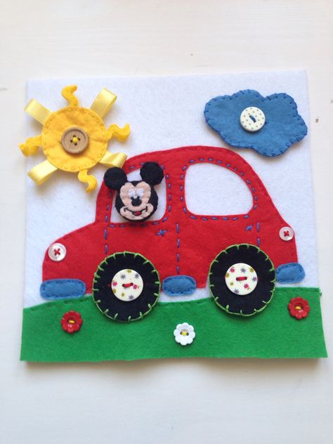 Felt Mickey Mouse Button up Quiet Book Page - all parts are detachable - will turn into a book soon Felt Mickey Mouse, Quiet Play, Toddler Ideas, Diy Quiet Books, Baby Quiet Book, Toddler Quiet Book, Felt Books, Felt Ideas, Felt Quiet Books