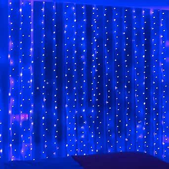 ZSJWL 300 LED Blue Curtain Fairy Lights with Remote, 8 Modes 9.8 × 9.8 Ft Waterproof USB Plug in Copper Wire Lights for Bedroom Window Chrismas Wedding Party Curtain Fairy Lights, Blue Fairy Lights, Copper Wire Lights, Lights For Bedroom, Indoor String Lights, Bedroom Window, Blue Curtains, Wire Lights, Bedroom Windows