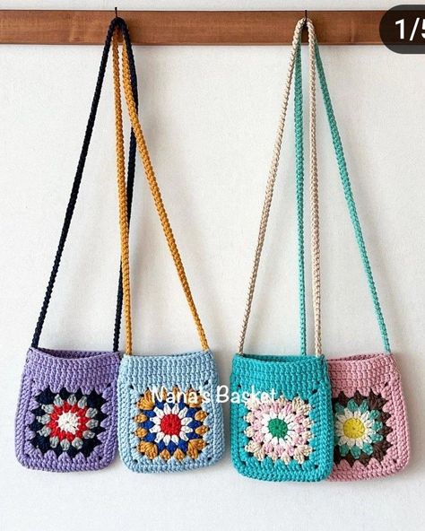 Here are some crochet patterns for your new bags, written in a style similar to your previous requests: Granny Square Projects Ideas Inspiration, Market Crochet Ideas, Knitting & Crochet Tools, Crochet Boho Bag, Bag Tutorials, Simple Projects, Granny Square Crochet Patterns Free, Crochet Shoulder Bags, Practical Kitchen