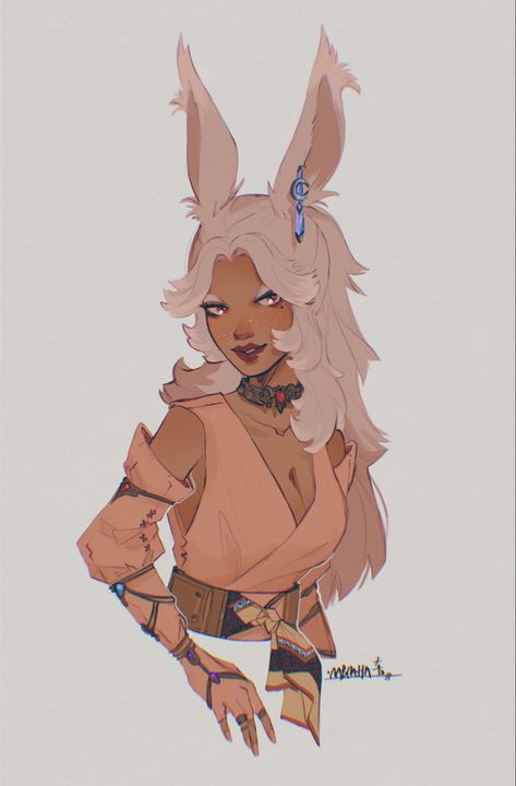 Viera Character Art, Dnd Bunny Oc, Bunny Oc Female, Bunny Person Character, Bunny Human Hybrid Oc, Human Bunny Hybrid, Bunny Oc Girl, Rabbit Girl Character Design, Bunny Hybrid Oc