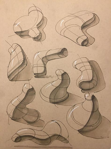 Blob Sketch, Organism Drawing, Organic Forms Drawing, Organic Shapes Design Art, Form Sketching, Shape Reference, Form Studies, Geometric Shapes Drawing, Structural Drawing