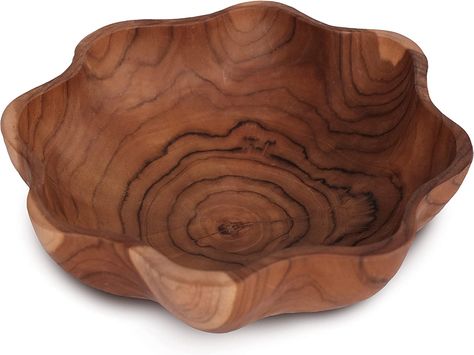 AmazonSmile: Handcrafted Teak Root Bowl for Distinctive Decor Addition - Authentic Artisan Wood Bowl Centerpiece - Decorative Wooden Bowl for Tabletop Display - Serving Wooden Fruit Bowl for Kitchen Counter - 12": Home & Kitchen Wood Bowl Centerpiece, Large Wooden Bowl, Wood Bowl Decor, Hand Carved Wooden Bowls, Carved Bowl, Kitchen Centerpiece, Wooden Fruit Bowl, Carved Wooden Bowl, Wooden Fruit