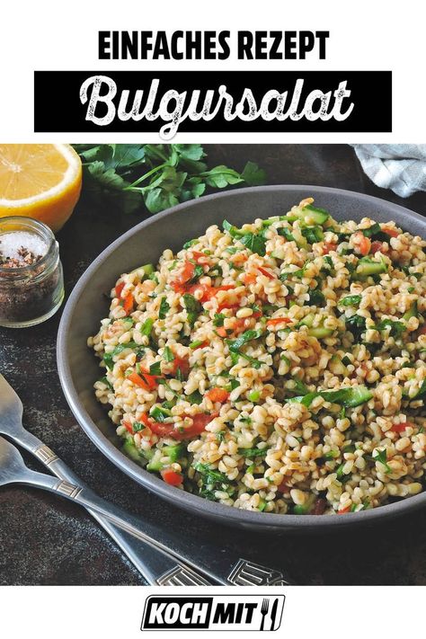 Bulgur Recipes, Bulgur Salad, Vegan Vegetarian, Wheat, Clean Eating, Avocado, Low Carb, Good Food, Food And Drink