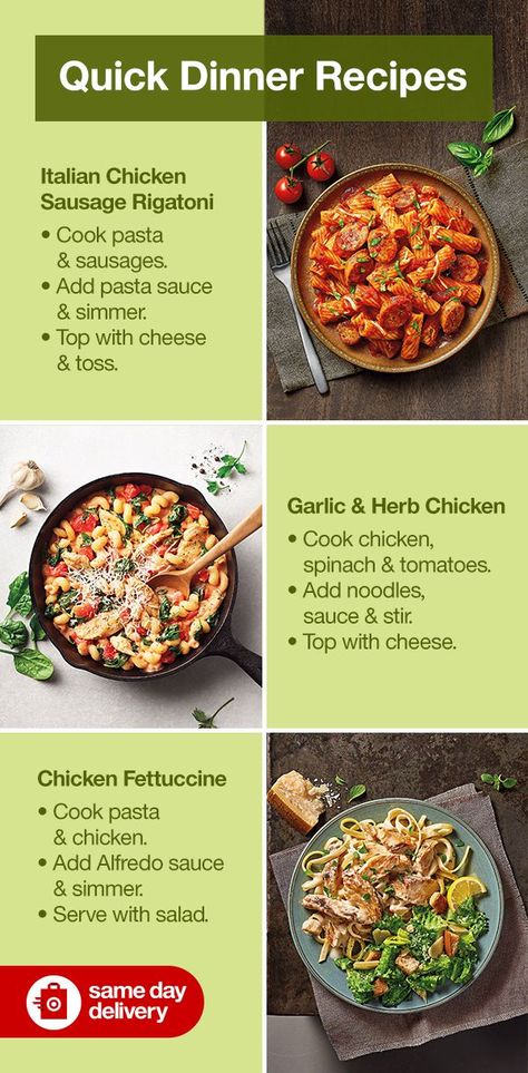 Dinner is ready in a snap with these quick & easy chicken pasta recipes. Get everything you need delivered on the same day. (Double win!) Easy Chicken Pasta Recipes, Pasta Recipes Easy, Quick Easy Chicken, Health Dinner, Chicken Pasta Recipes, Health Dinner Recipes, Quick Dinner Recipes, Chicken Pasta, Healthy Meal Prep