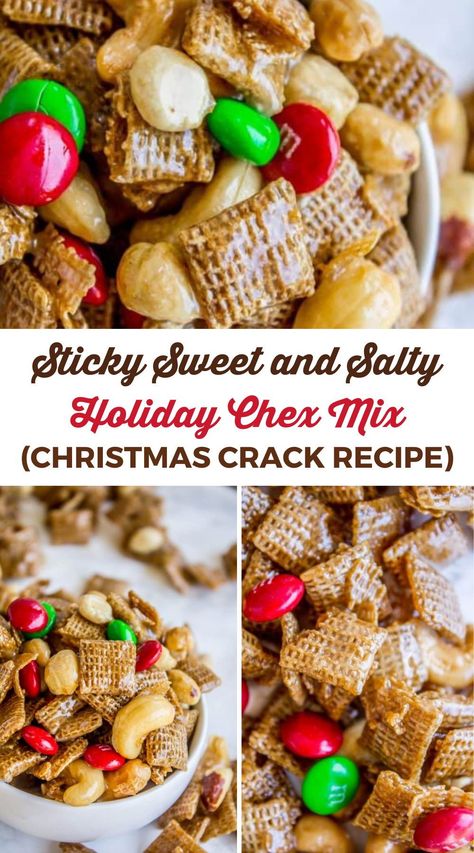 Make this irresistible Sweet and Salty Chex Mix, also known as Christmas Crack! Perfect for holiday parties or as a homemade gift, this mix combines crunchy cereal, pretzels, and peanuts coated in a sticky sweet caramel glaze. It's a delightful blend of flavors and textures that everyone will love. Cranberry Caramel, Chex Mix Recipes Christmas, Caramel Chex Mix, Caramel Chex, Salty Chex Mix, Chex Mix Recipes Sweet, Sweet Chex Mix, Sweet Chex, Party Mix Recipe