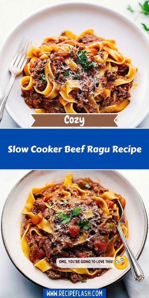 Seeking the ultimate comfort food for chilly nights? This Slow Cooker Beef Ragu Recipe is just what you need! Enjoy a rich, savory sauce that complements any pasta, making dinner a breeze. Remember to save this gem to your Crockpot Recipes board for quick reference when cravings strike! Beef Ragu Slow Cooker, Slow Cooker Beef Ragu, Beef Ragu Recipe, Delicious Crockpot Recipes, Beef Ragu, Ragu Recipe, Best Crockpot Recipes, Crockpot Recipe, Slow Cooked Beef