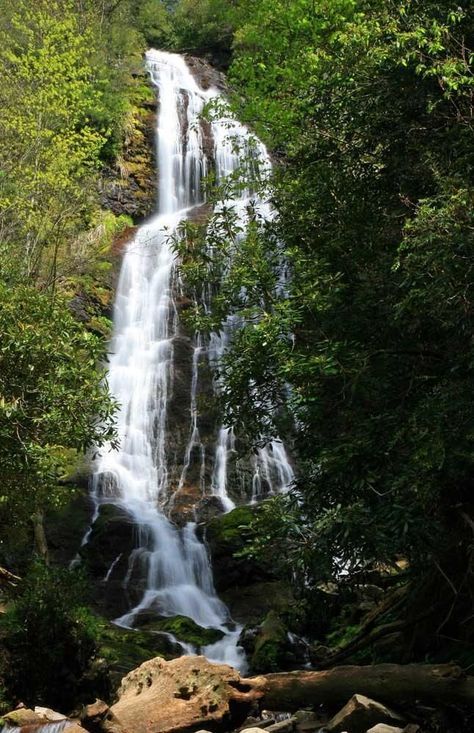 Mingo Falls, Cherokee, NC - The Best Smoky Mountain Waterfalls to Visit Smoky Mountain Waterfalls, Gros Morne, Mountain Waterfall, Great Smoky Mountains National Park, Smoky Mountain National Park, Smoky Mountain, Beautiful Waterfalls, Great Smoky Mountains, Gatlinburg