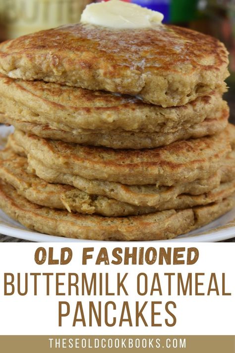 With just a little work the night before, Old-Fashioned Oatmeal Pancakes are easy to make for the perfect holiday breakfast treat. Top these Buttermilk Oatmeal Pancakes with butter and syrup or mix it up with peanut butter or your favorite fruit. Oatmeal Waffles Recipe, Old Fashioned Oatmeal Recipes, Healthy Buttermilk Recipes, Old Fashioned Oats Recipes, Healthy Pancakes Recipe, Oatmeal Pancakes Healthy, Breakfast Boards, Oatmeal Buttermilk Pancakes, Oatmeal Pancakes Recipe