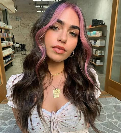 Brown And Pink Hair, Pink Hair Streaks, Underlights Hair, Hair Color Underneath, Hair Color Streaks, Hair Specialist, Hair Streaks, Dyed Hair Inspiration, Hair Color And Cut