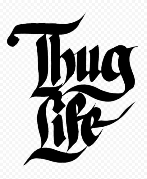 Thug Life Tattoo, Tattoo Logo, Original Background, Logo Typography, Typography Illustration, Png Text, No Background, Thug Life, Typography Logo