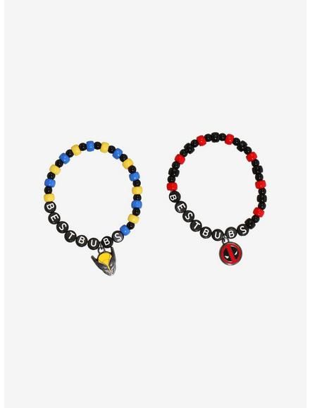 Marvel Deadpool & Wolverine Best Bubs Best Friend Bracelet Set, Deadpool Bracelet, Marvel Bracelets, Expo Ideas, Best Friend Bracelet, Friend Bracelet, Disney Dragon, Hello Kitty House, Best Friend Necklace, Emily The Strange