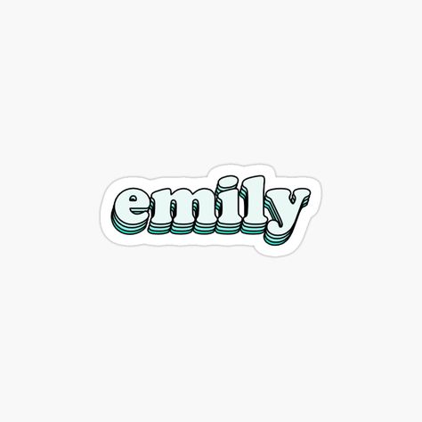 Green Sticker Aesthetic, Emily Name Art, Pastel Green Stickers Aesthetic Printable, Hello My Name Is Sticker Aesthetic, Teal Stickers Printable, Mint Green Stickers, Emily Name, Sims Names, Word Drawings