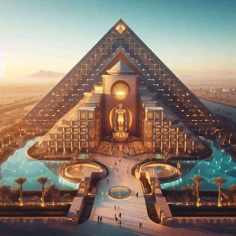 Royal Mansion, Ancient Egyptian Architecture, Egyptian Architecture, Modern Egypt, Nightclub Design, Floor Wallpaper, Magical Art, Beautiful Dark Art, Futuristic City