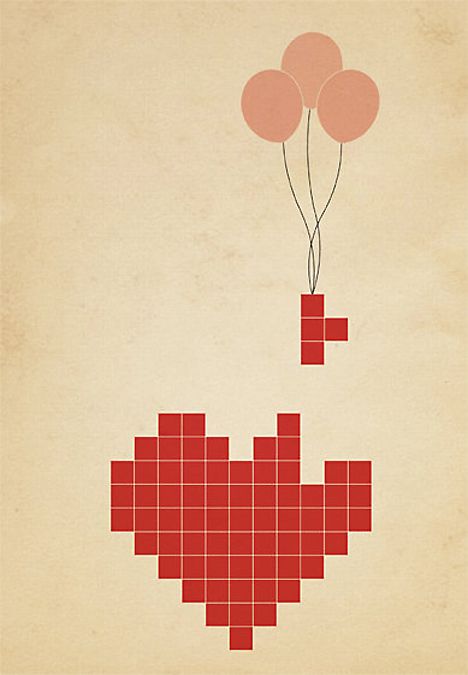 <3 Image Pixel Art, Poster Grafico, Pixel Heart, 8bit Art, Gift Season, Geek Culture, Art Plastique, Valentin Nap, A Heart