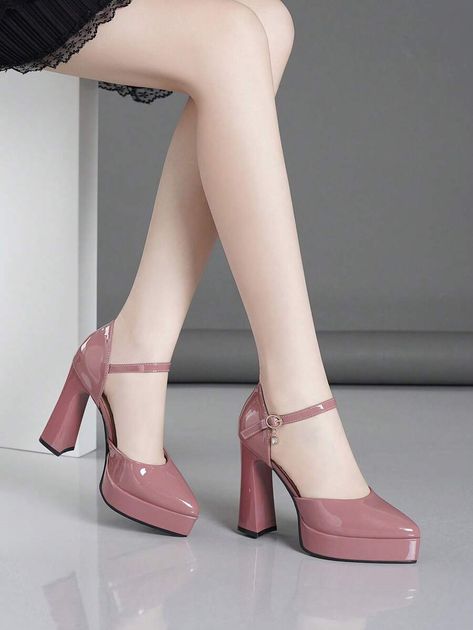 Shein Shoes High Heels, Elegant Shoes Heels, Shoes For Party, Club Earrings, Shein Shoes, Cute Shoes Heels, Casual Day Outfits, Satin Heels, Elegant Shoes