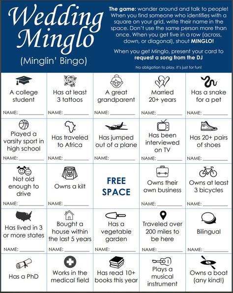 Bingo Wedding Game, Find The Guest Wedding Game, Wedding Guest Bingo, Wedding Bingo Game, Wedding Guest Games, Wedding Game Ideas, Happy Crying, Wedding Bingo, Wedding Band Tattoo