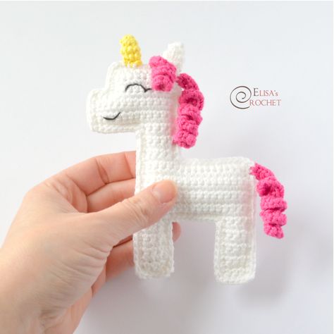 Crochet Applique Patterns Free, Crochet Unicorn, Quick Crochet, Crochet Books, Crochet Applique, Crochet Patterns For Beginners, Amigurumi Free, Crochet For Kids, Easy Crochet Patterns