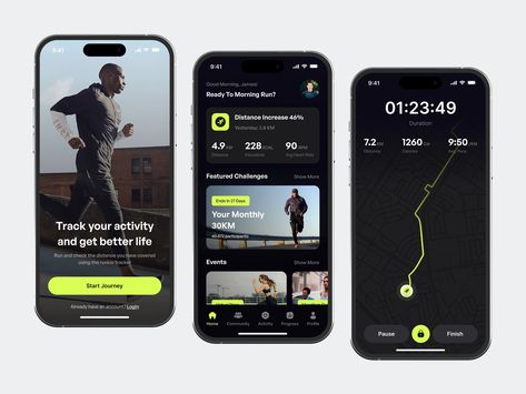 Fitness Apps Design, Fitness Tracker App, Fitness Tracking App, Running Tracker, Gym App, Creative Design Agency, Sports App, Mobile Ui Design, App Design Inspiration