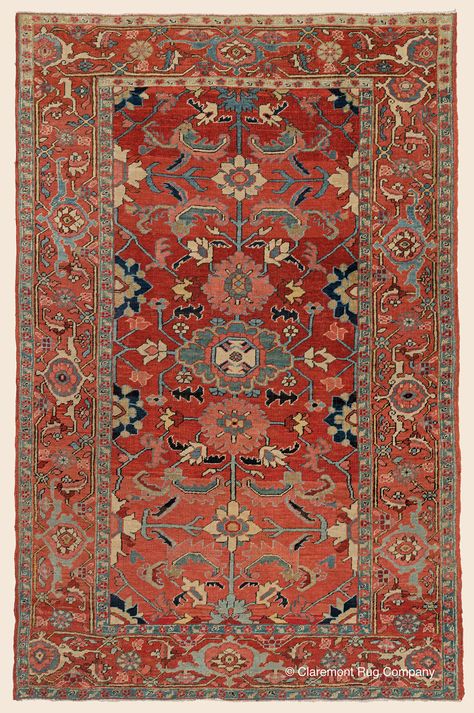 Large Living Room Rugs, Braided Rag Rugs, Persian Rug Designs, Persian Carpets, Beautiful Rugs, Serapi Rug, Heriz Rugs, Muted Rug, Antique Persian Rug