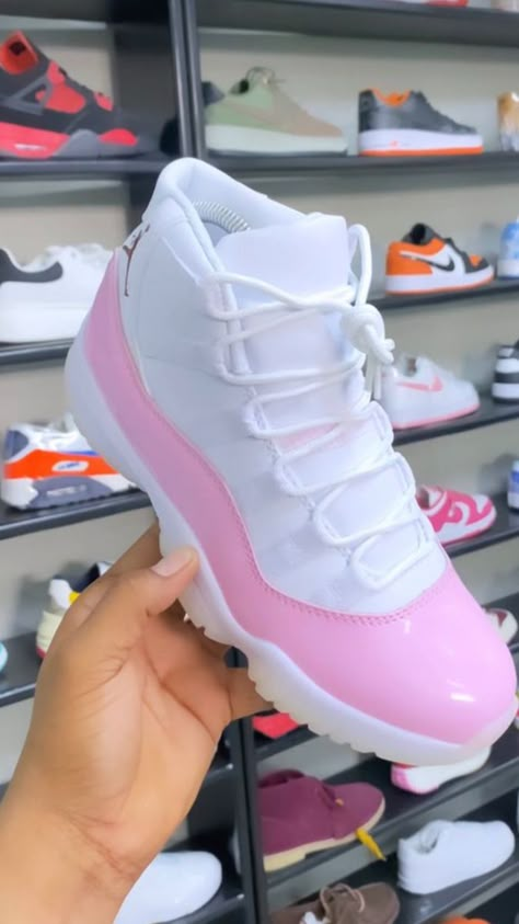 Shoes Sneakers For Summer 2023, Cute Pink Jordans, Shoes To Buy In 2023, Birthday Shoes Ideas, Jordans To Get, Pink Thunder Jordan 4, Shoes To Get For Your Birthday, Cute Jordans For Women Baddie, Types Of Jordans