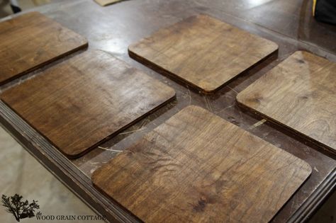 Thanksgiving Table Setting by The Wood Grain Cottage Wood Plate Chargers, Diy Wood Crafts, Wood Placemats, Handmade Wood Crafts, Wood Chargers, Thanksgiving Table Setting, Board Party, Wood Furniture Plans, Thanksgiving Table Settings