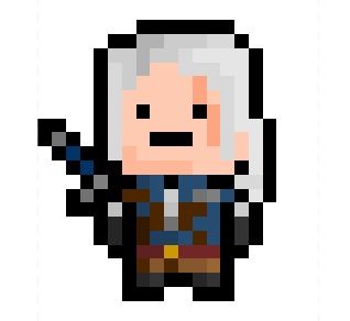 Witcher Pixel Art, Witcher Cross Stitch, The Witcher Series, Cross Stitch Games, Witcher Series, Pixel Characters, Perler Art, Diy Perler Bead Crafts, Geralt Of Rivia