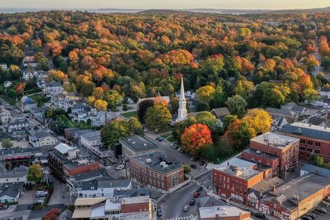 Maine Maine Small Town, Rangeley Maine, Autumn Things, Town Design, Map Ideas, Photo Study, Small Town Living, American City, University Of Maine