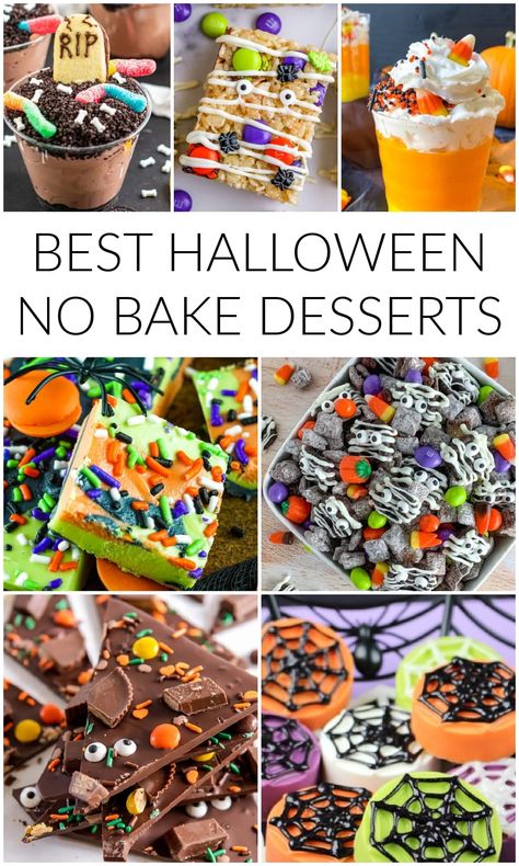 Halloween Cool Whip Desserts, Easy Diy Halloween Desserts, Bake Sale Treats Halloween, No Bake Halloween Cheesecake, Fall Treats For Bake Sale, Halloween Finger Food Desserts, Halloween Kids Baking, Cheap Halloween Desserts, No Bake Bake Sale Treats