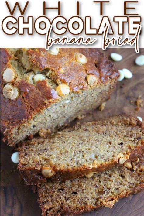 White Chocolate Chip Banana Bread, Banana Bread White Chocolate Chips, Banana Bread Chocolate Chips, Banana Walnut Chocolate Chip Bread, White Chocolate Banana Bread, White Chocolate Banana, Vegan Thanksgiving Menu, Chocolate Banana Bread Recipe, Banana Walnut Bread